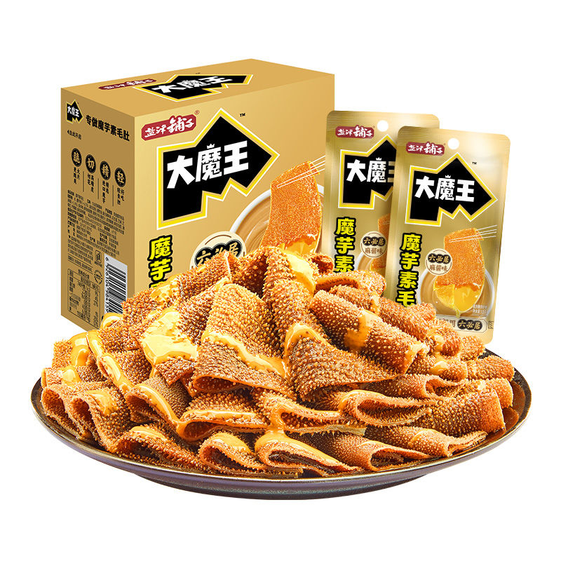 盐津大魔王素毛肚香菜麻酱六必居魔芋爽办公室解馋辣味小吃零食品