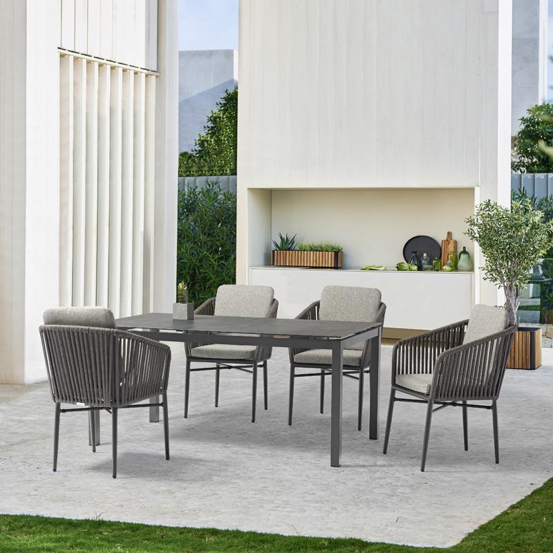 户外休闲餐桌椅室外咖啡厅奶茶店阳台藤椅三件套露台绳编桌椅