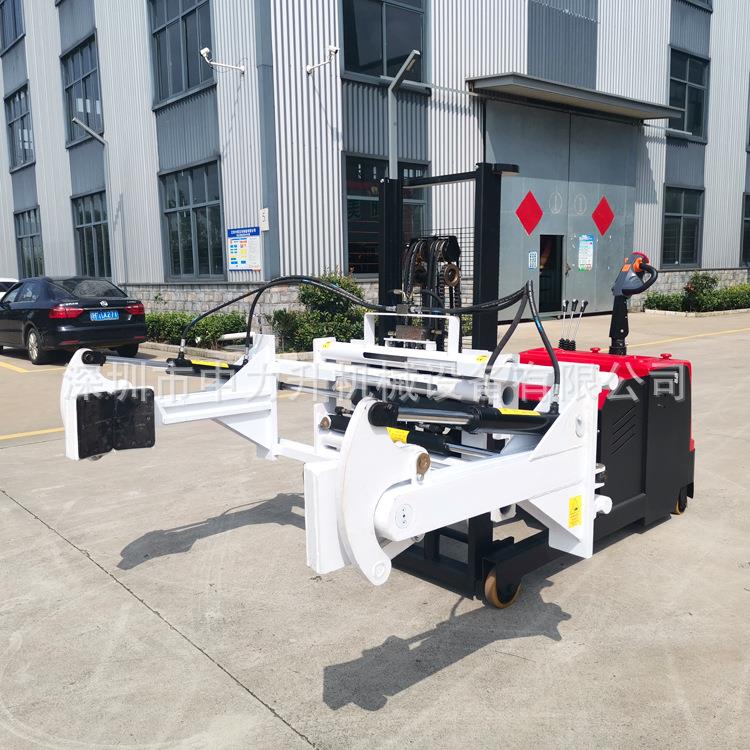 电动抱夹圆桶夹抱升高叉车配重纸卷抱夹车搬运堆放车