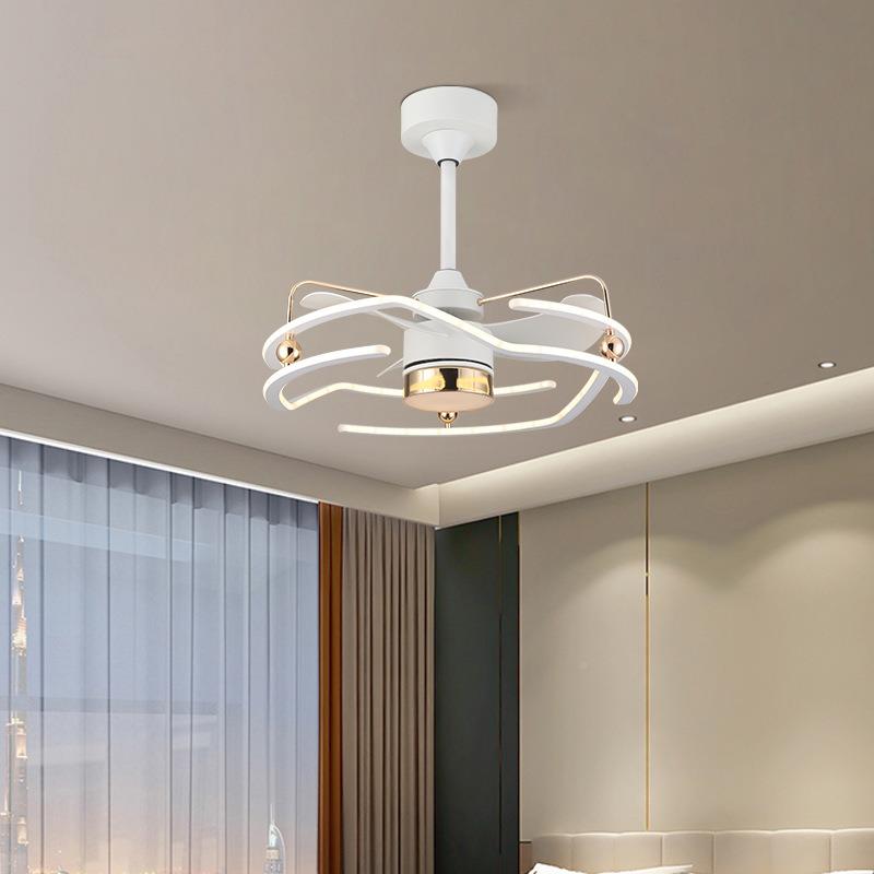 简现代极约智能吸顶风扇灯变频无调护光电扇71灯卧室客厅眼房间灯