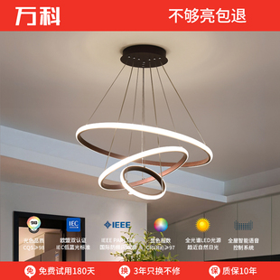 饭厅灯具 万科餐厅吊灯现代简约小客厅灯餐桌吧台圆环家用创意个性