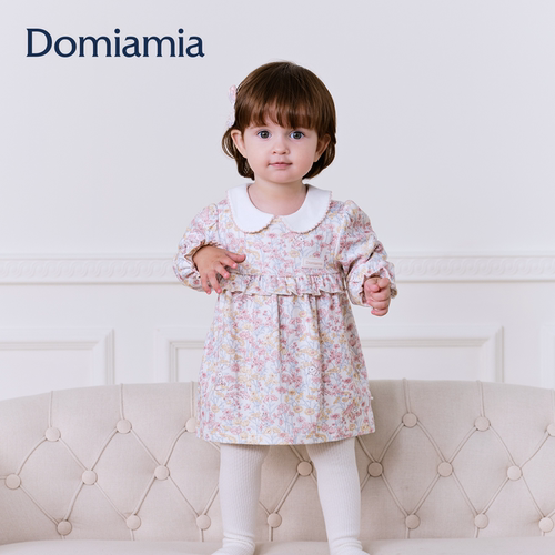 Domiamia宝宝假两件包屁衣26秋季新款婴幼儿满月小月龄外出服裙子