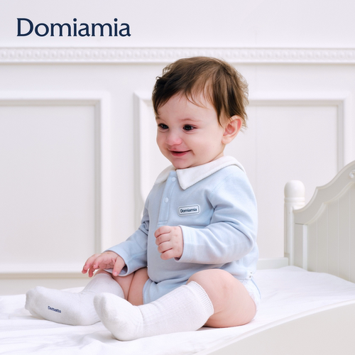 Domiamia宝宝翻领包屁衣天丝羊毛秋冬新款婴儿衣服新生儿a类哈衣