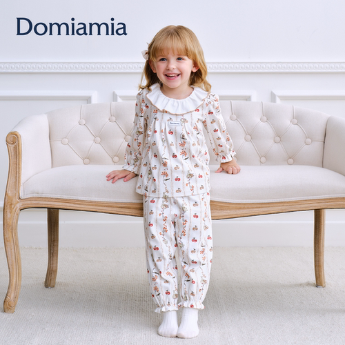 Domiamia儿童睡衣女童2026新款秋冬季宝宝空调服公主家居服套装