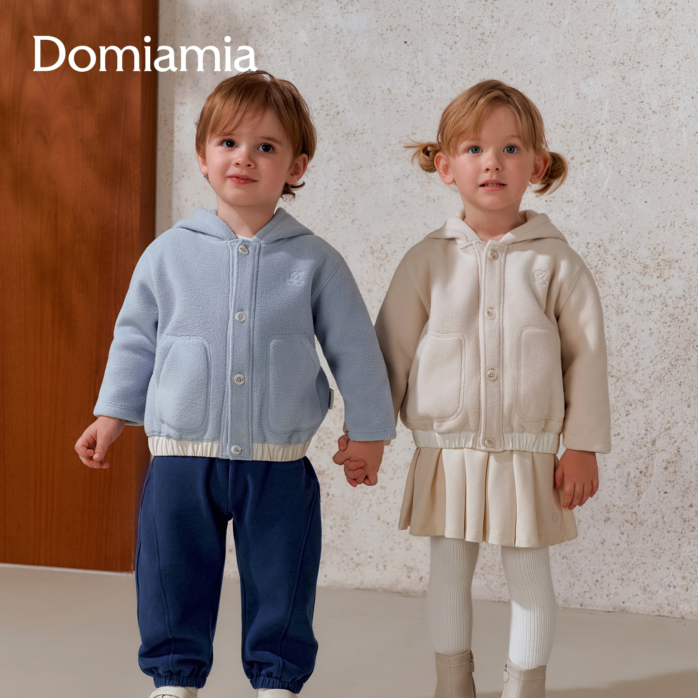 [新品]Domiamia儿童外套男童女童2026秋冬宝宝保暖摇粒绒风衣开衫