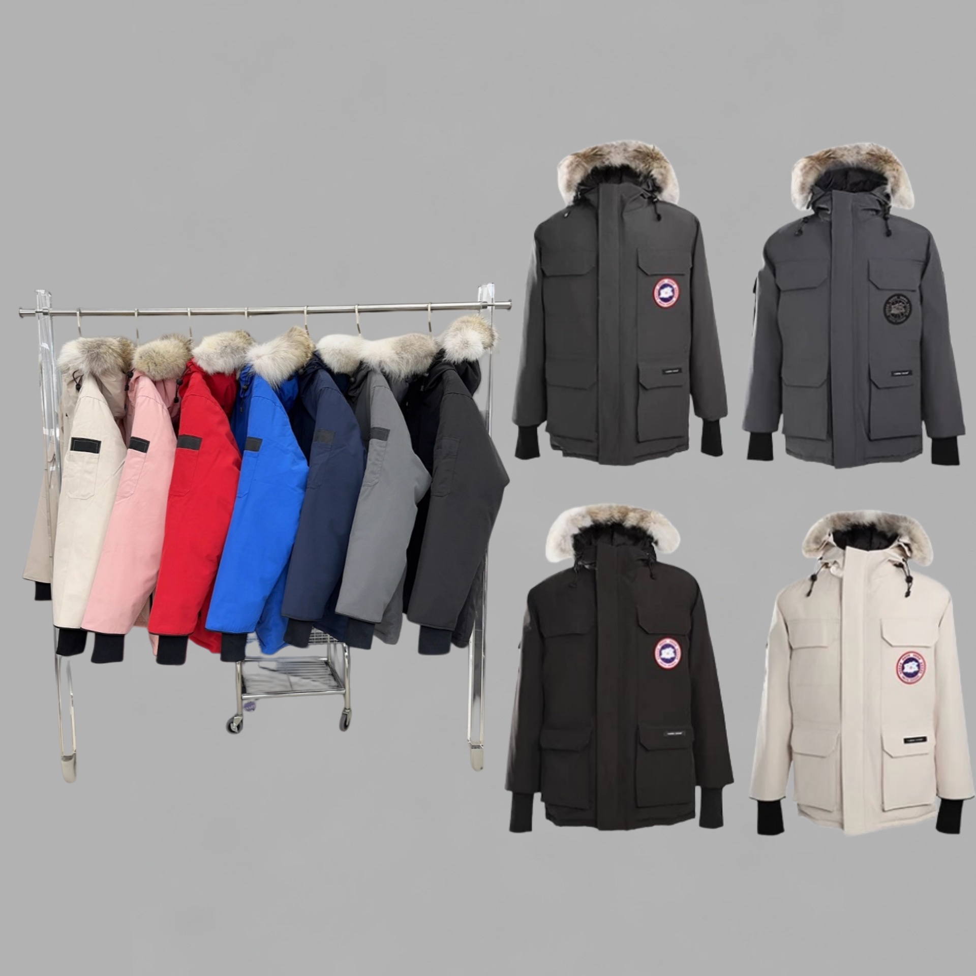 08大鹅羽绒服女远征中长款工装派克服大衣外套男莆田防寒零下40度