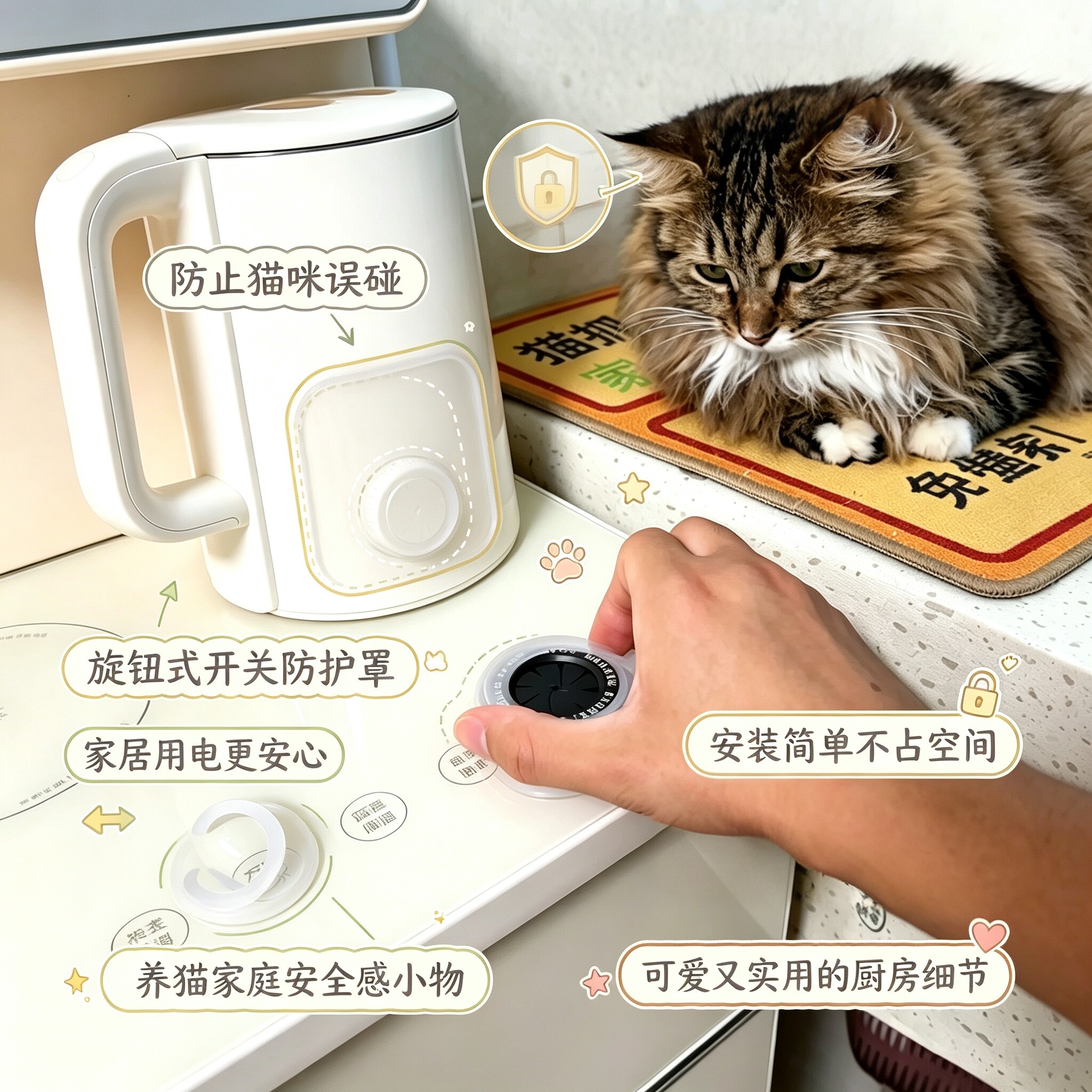 厨房防猫触摸电磁炉旋转保护盖图片