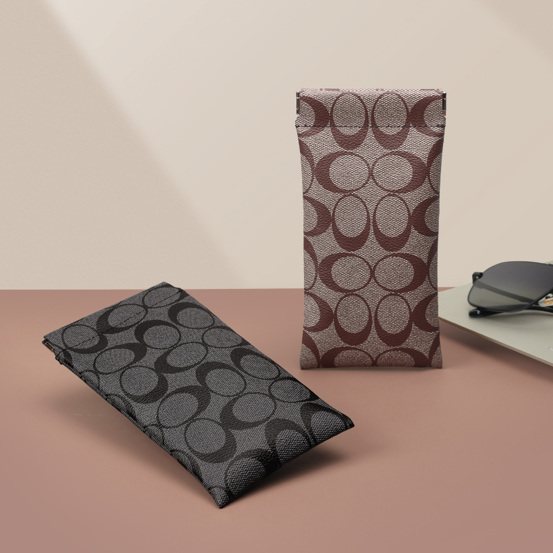 新款户外眼镜袋墨镜太阳镜复古收纳袋便携弹片自动闭合男女眼镜包