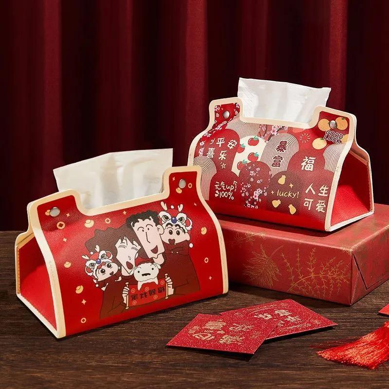 新款蜡笔小新纸巾盒卡通客厅家用桌面餐巾纸盒车载收纳盒创意可爱