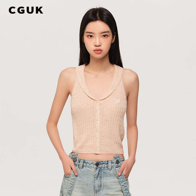 【明星同款】CGUK绞花针织马甲 100%绵羊毛马甲