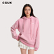 连帽重洗卫衣 百搭休闲男女同款 胡嘉欣同款 CGUK中性粉色卫衣