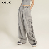 裤 CGUK低腰多口袋工装 向涵之同款 宽松休闲长裤 李宏毅