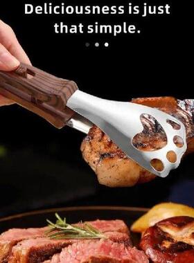 Stainless Steel Kitchen Tongs Cat Paw Design Clips Cooking