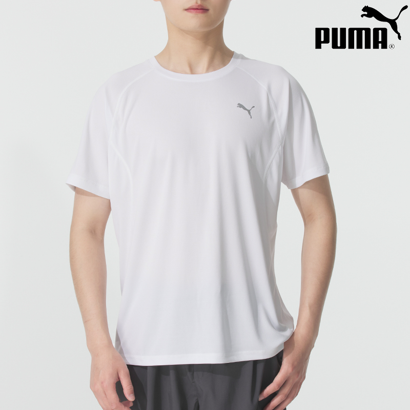 PUMA彪马男子运动T恤衫2025夏季新款白色休闲短袖圆领半袖套头衫