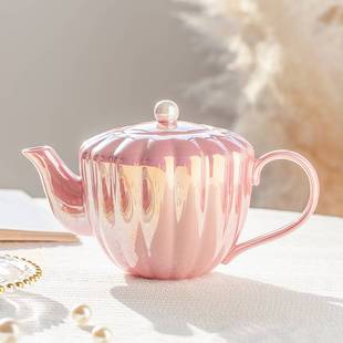 泡茶 珍珠陶瓷水果茶壶单壶花茶壶家用咖啡杯子英式 下午茶茶具套装