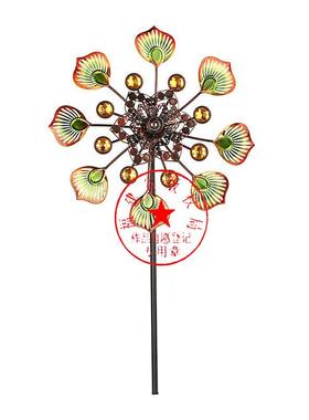 新品园艺金属摆件爆款孔雀尾插件风车庭院花园田园装饰铁艺风车