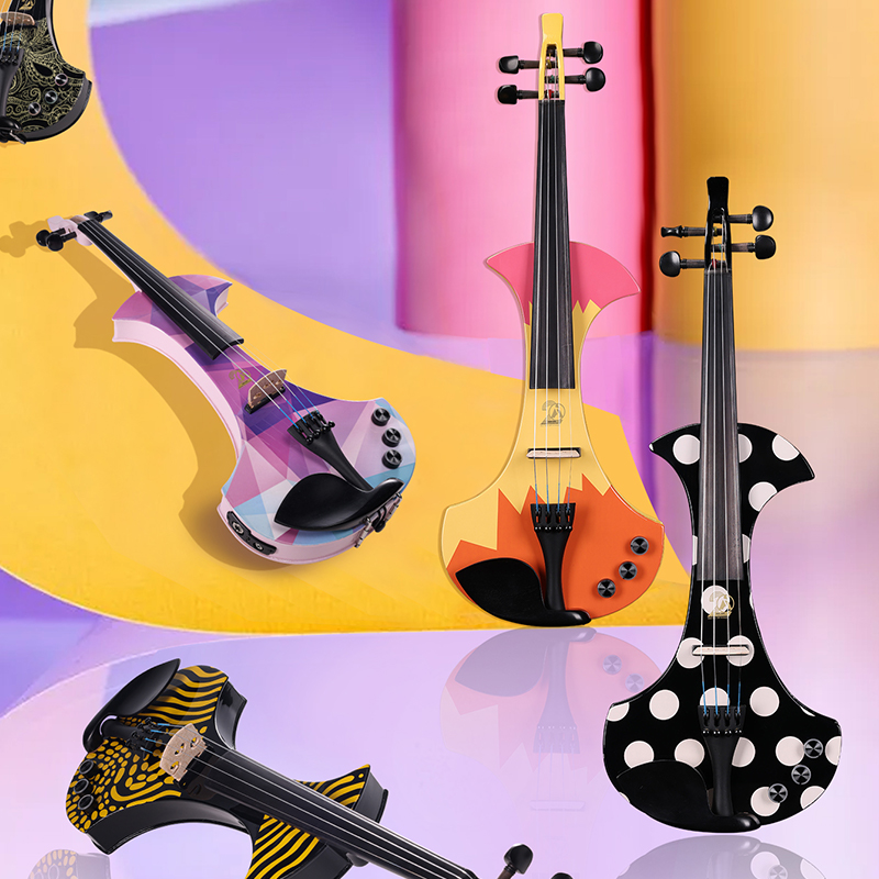 艾尔音AV-D501炫彩赛博小提琴新款上市电子直播提琴专业演奏乐器