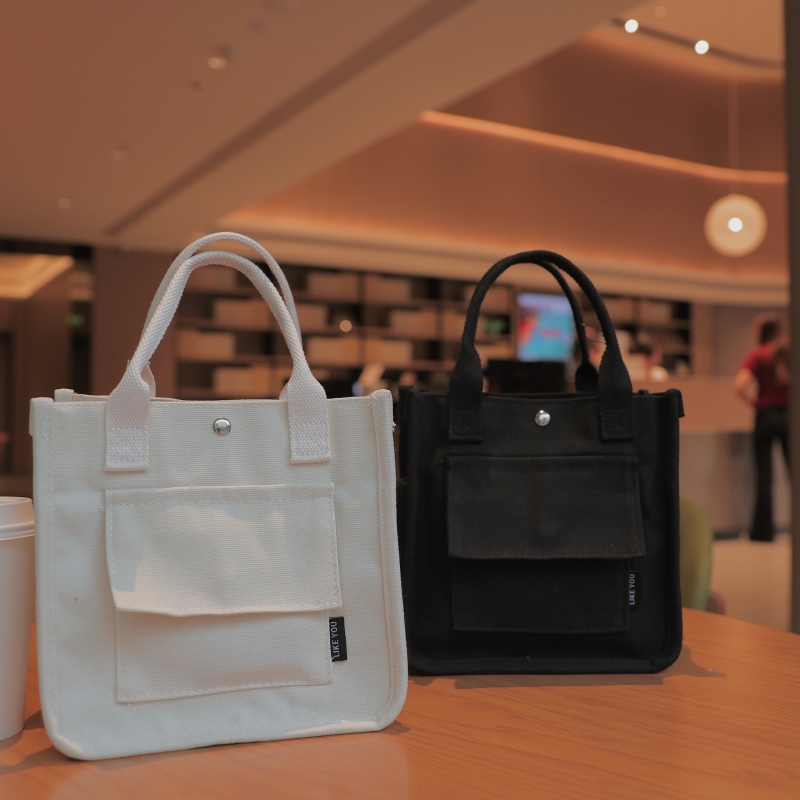 通勤立体大容量托特帆布包单肩手拎斜挎包简约百搭手提便当餐盒包