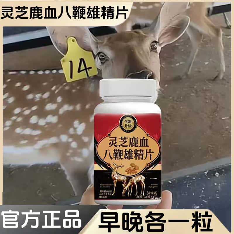 官方正品灵芝鹿血八鞭雄精片吉林梅花鹿精华浓缩熬制无添加健康