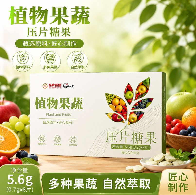 植物果蔬植物压片综合果蔬酵素咀嚼片白芸豆膳食纤维片正品高含量