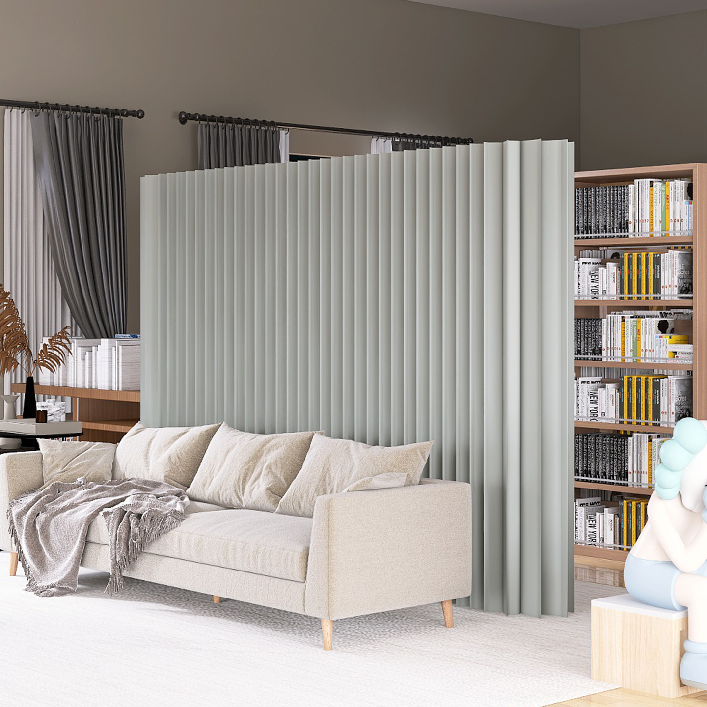 十八玲珑简约现代纸质屏风隔断灰色办公室美容院折叠移动直播背景,商业/办公家具,高隔断/隔墙,淘宝优惠券,粉丝福利购,淘宝优惠卷