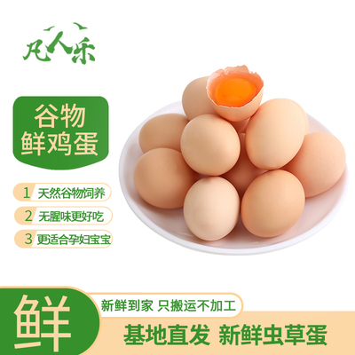 凡人乐鲜鸡蛋 农家土鸡蛋新鲜谷物鸡蛋