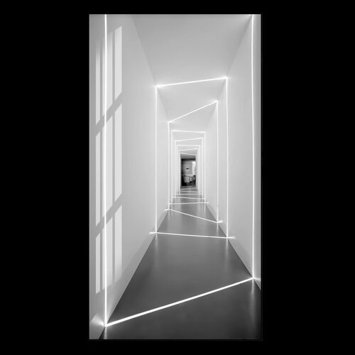 凝视装饰画走廊玄关空间竖版挂画北E欧风格入户过道现代简约晶定