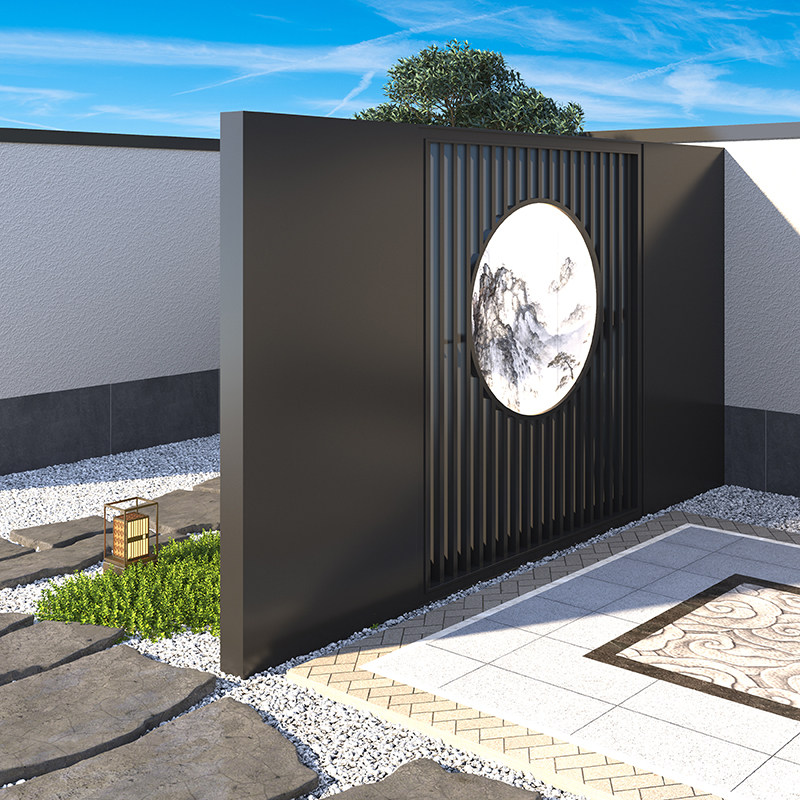 定制别墅迎庭院门墙水幕墙屏风入户景观遮挡金属影壁铝合金隔断墙