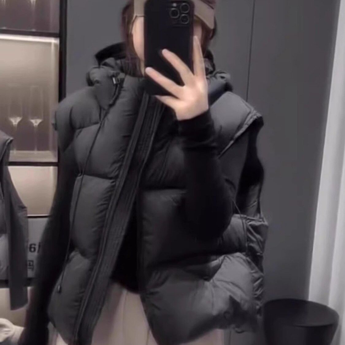 欧洲站羽绒棉马甲女秋冬新棉衣无袖小个子加厚保暖坎肩背心