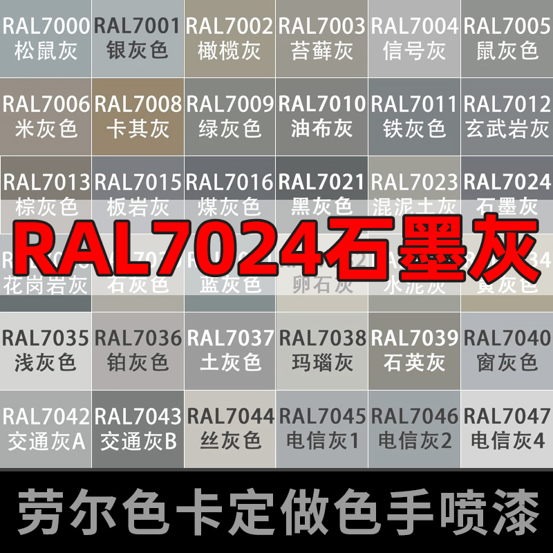 RAL7024石墨灰劳尔色卡定制喷漆
