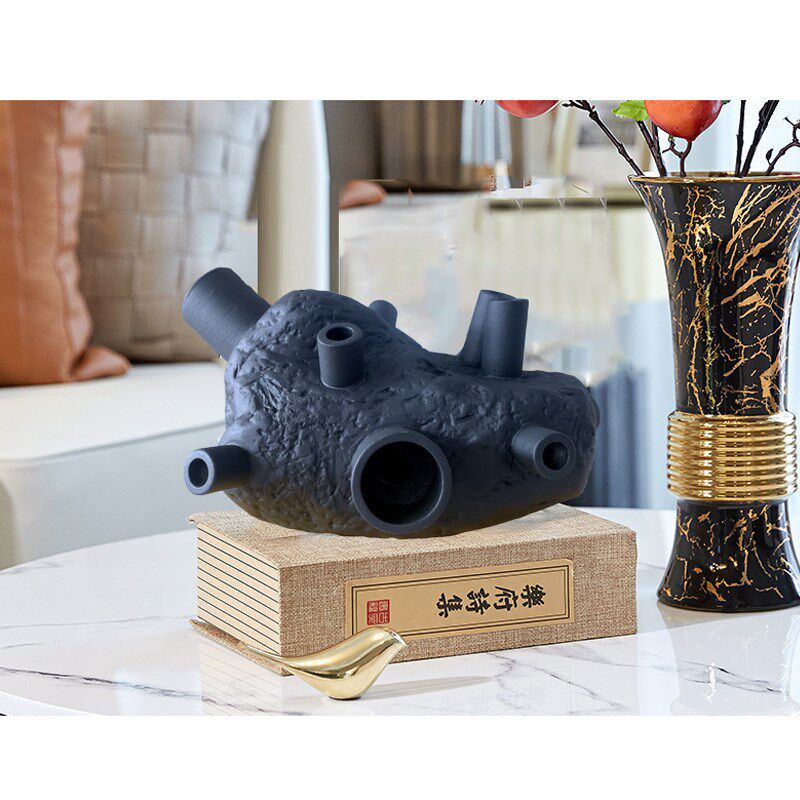 简约现代手工g素烧花瓶客厅样板房干花摆件电视柜家居桌面软装饰