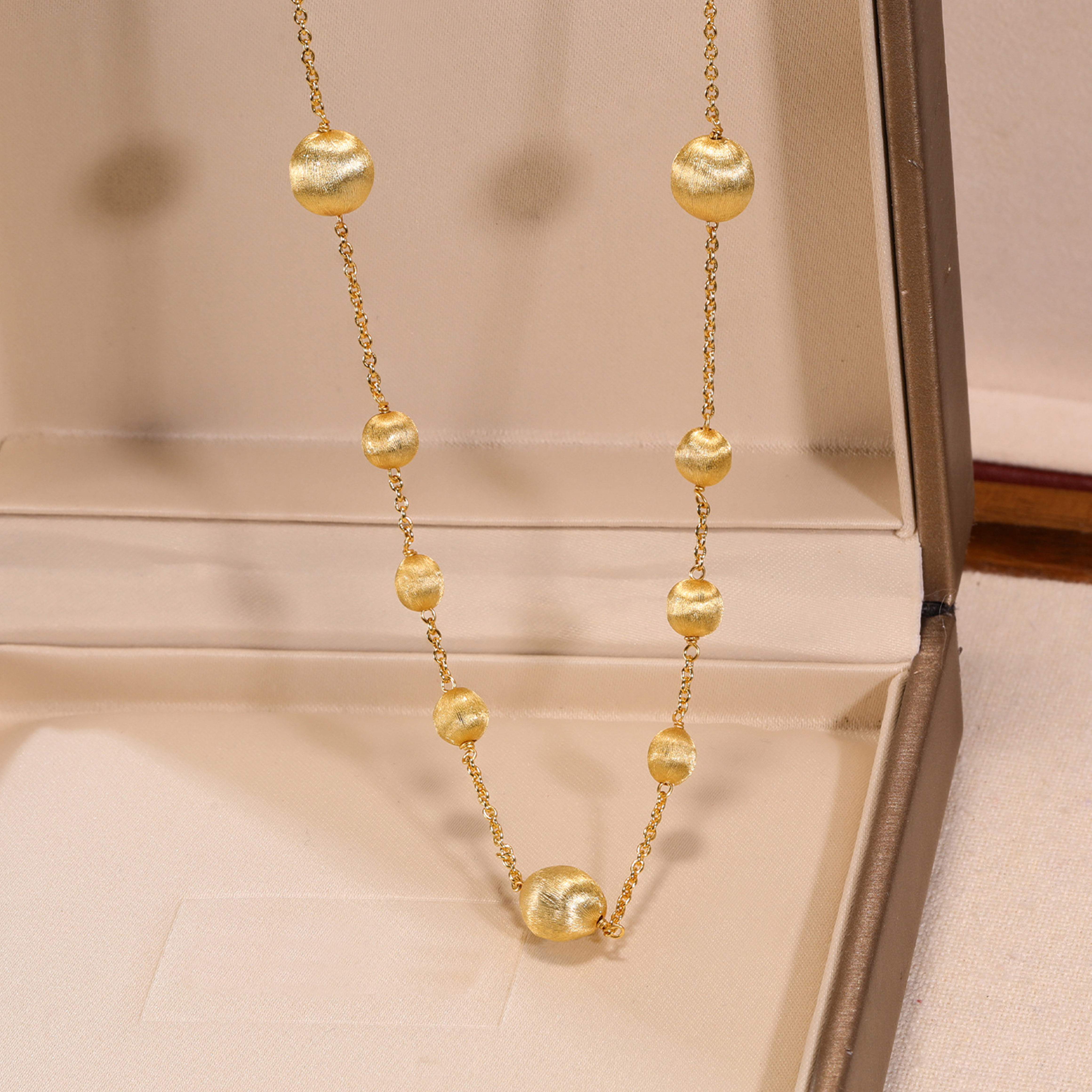 专注s925纯银精工！意大利转运珠拉丝项链大小珠混搭哑光珠手链