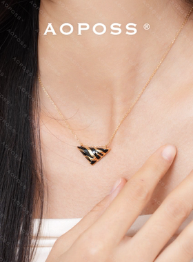 AOPOSS[斑马纹三角项链]原创设计