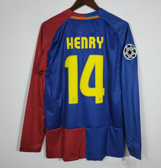 08 09 Barcelona Long A.INIESTA MESSI HENRY Classic Jerseys 运动/瑜伽/健身/球迷用品 足球服 原图主图