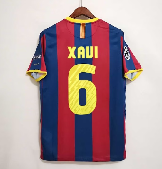 10 11 Retro Barcelona MESSI David Villa Xavi Soccer Jerseys 运动/瑜伽/健身/球迷用品 足球服 原图主图