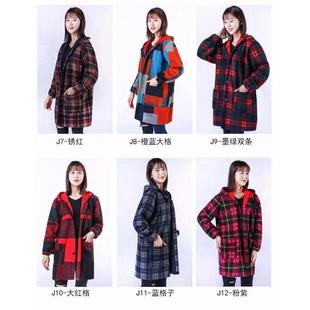加絨加厚工作服外套羽絨服防塵圍裙女有袖 秋冬法蘭絨罩衣成人長(zhǎng)袖