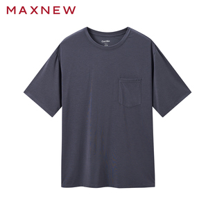 【门店同款】马恩MAXNEW男装2024夏季新款短袖T恤凉感休闲上衣纯