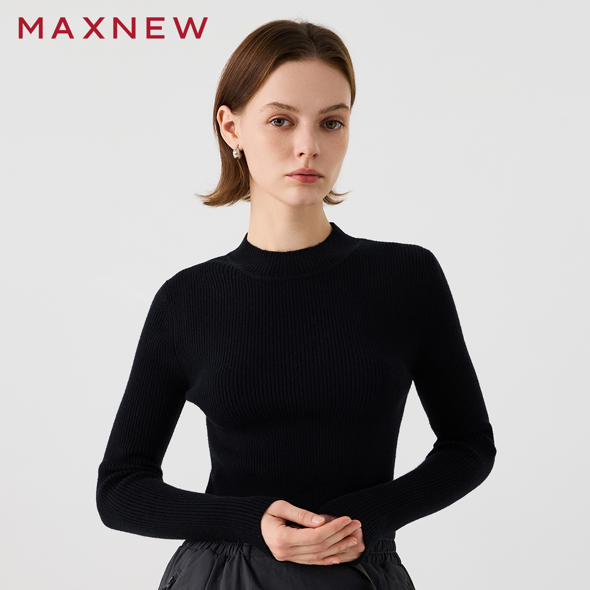 【门店同款】马恩MAXNEW女装新款爆款毛衣长袖打底衫修身早秋流行