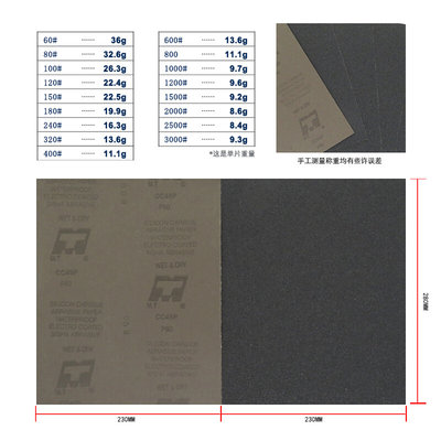 MT水砂纸CC45P碳化硅合模线干磨打磨抛光A4干湿两用砂皮