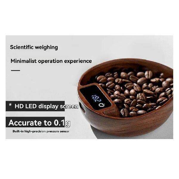 Coffee Bean Weigher, Tea Leaf Scale, Walnut Hand Brewing - 实物图