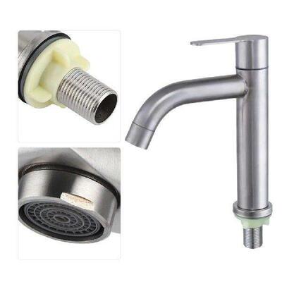 Basin Faucet 304 Stainless Steel Single Cold Water Tap