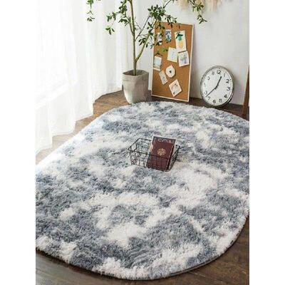 Modern Oval Carpet Living Room Soft Fluffy Thick Bedside