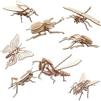 3D Wooden Insect Puzzle Animal Skeleton Assembly Model Puzzl