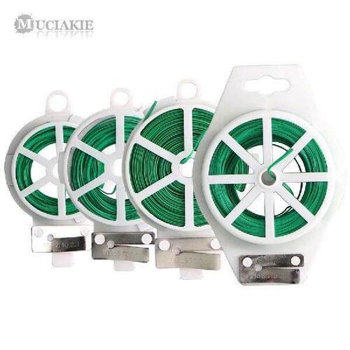 MUCIAKIE 1PC Garden Twist Tie Reusable Green Coated String