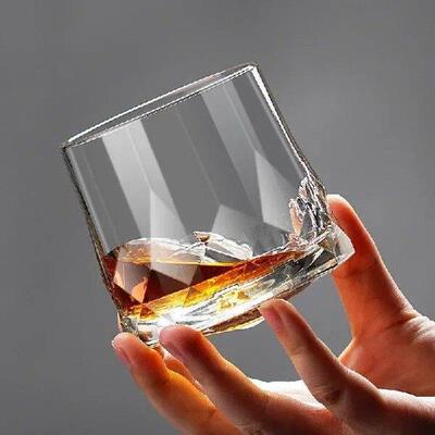 2-6pcs Novel Creative Thick Crystal Whiskey Tumbler Glass