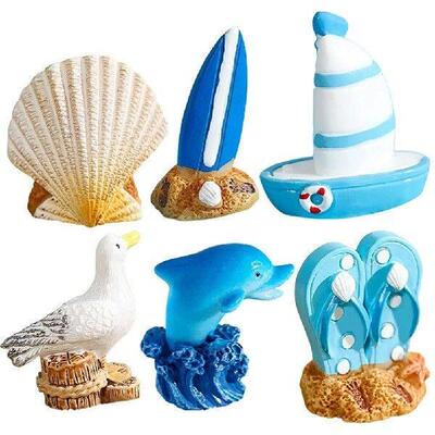 6Pcs Surfboard Nautical Landscape Resin Decor Desktop Shelf
