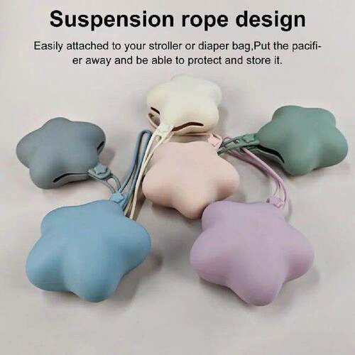 Star Shaped Pacifier Holder Case with Hanging Rope Food
