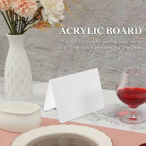 10Pcs Desktop Name Plate Sign Sturdy Acrylic Card Stand