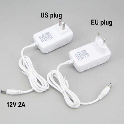 white LED Driver AC 110V-240V to DC EU US plug 12V 2A