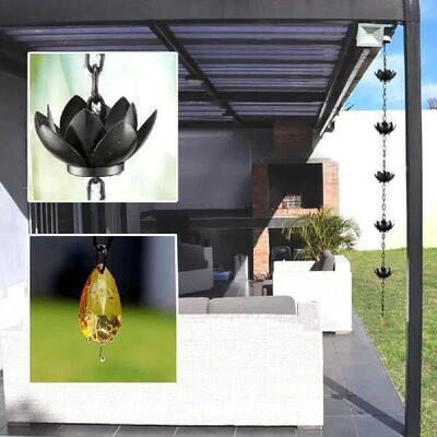 Rain Chain Adapter for Gutters Peaceful Garden Atmosphere